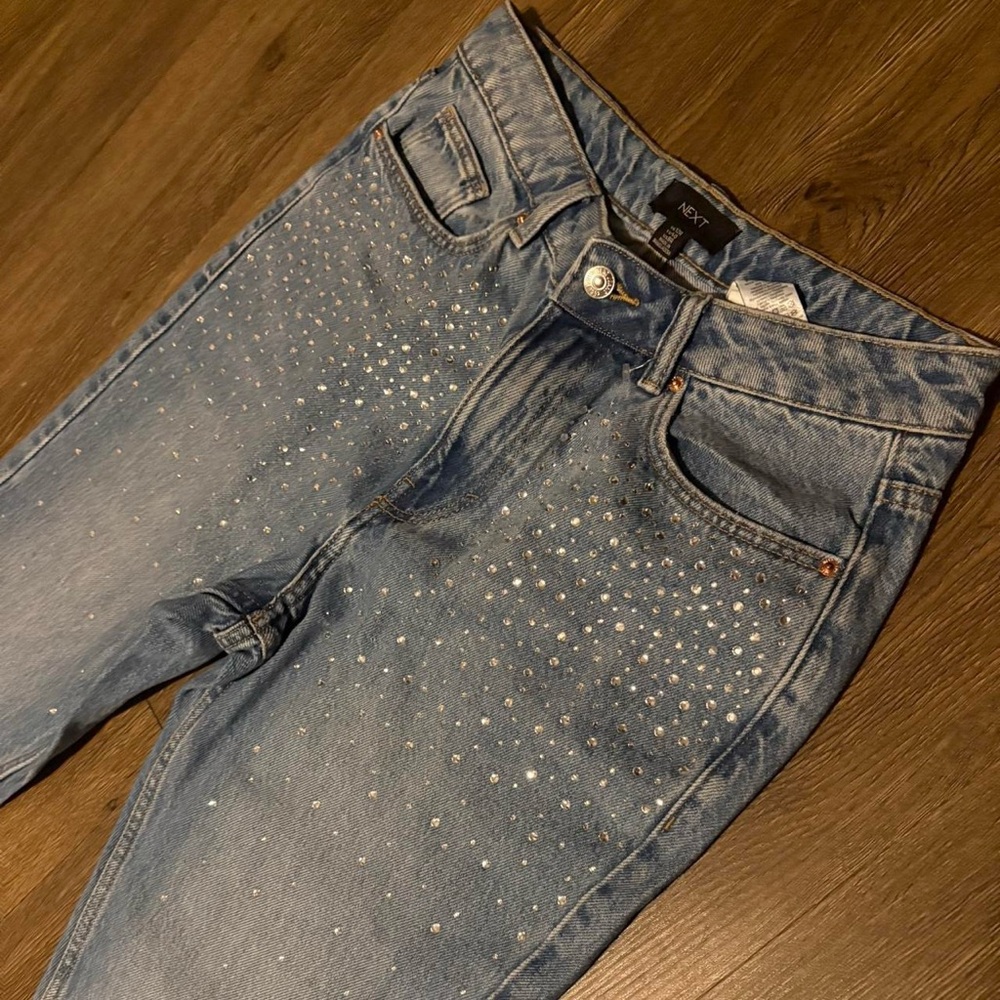 Bedazzled Light Blue Women's Skinny Jeans - Picture 5 of 7